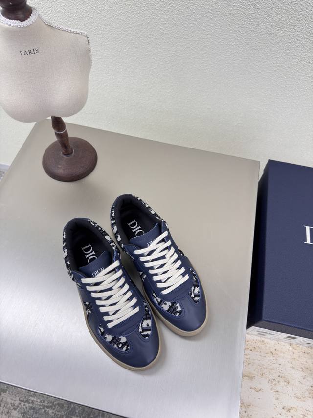 Dior men's and women's Dexun shoes are the same original version Blue cowhide wi