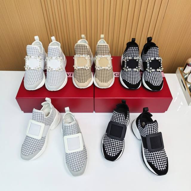 Rv Spring and Summer New Rv Women's Shoes Viv' Run Upgraded Diamond Buckle Braid