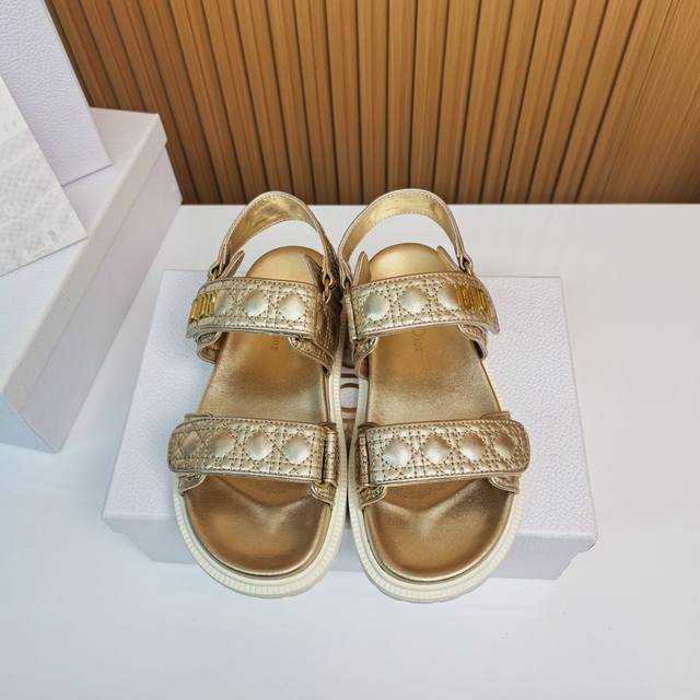 Gold embroidered sandals