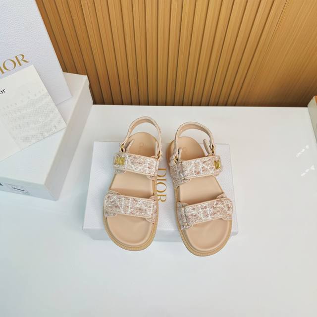 pink tweed sandals