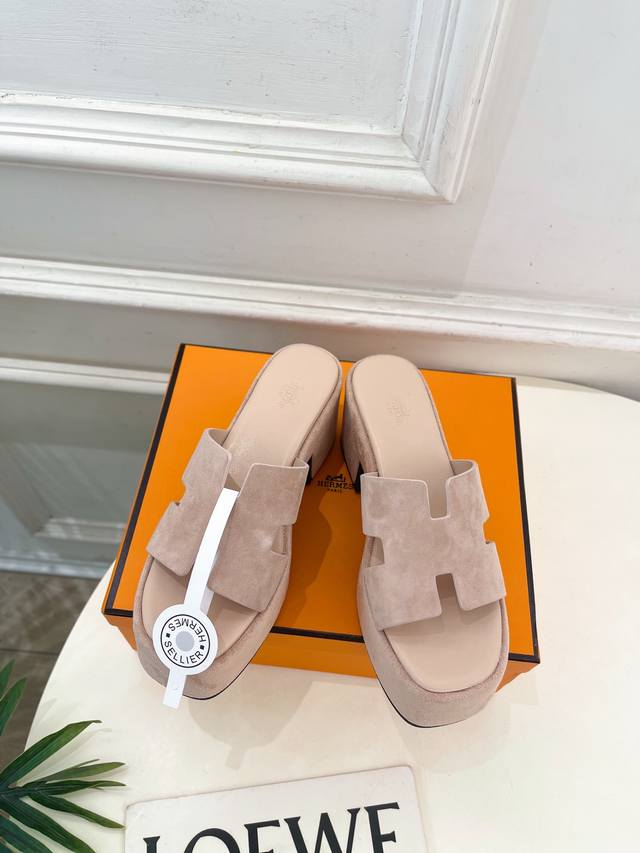 Hermes 25 2025 Spring and Summer New Counter New Jam 30 H-type thick-soled sanda