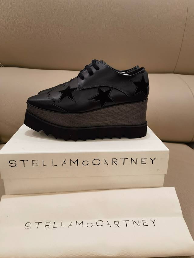 High version real shot Stella Mccartney thick-soled casual shoes cowhide surface