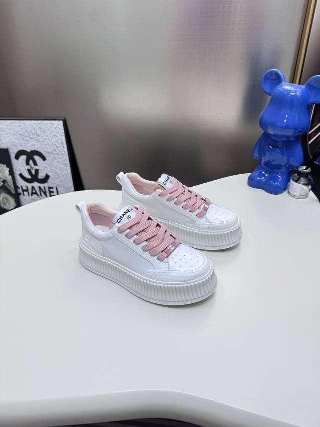 Factory: Chanel 2025Ss Chanel new tire casual sports shoes thick sole high versi