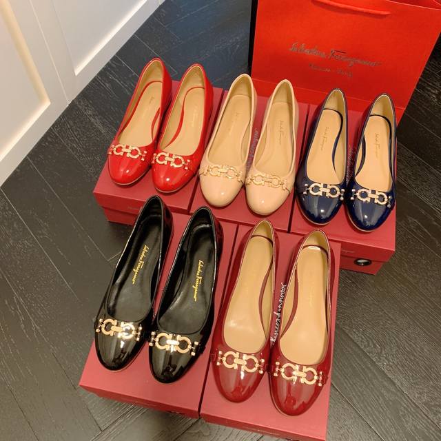 Factory: Classic Varina new F buckle bow high heels thick heels flat shoes Altho