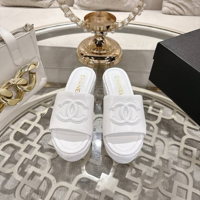 Top versionChane* 2025Ss Chanel spring and summer new hot thick-soled casual sli