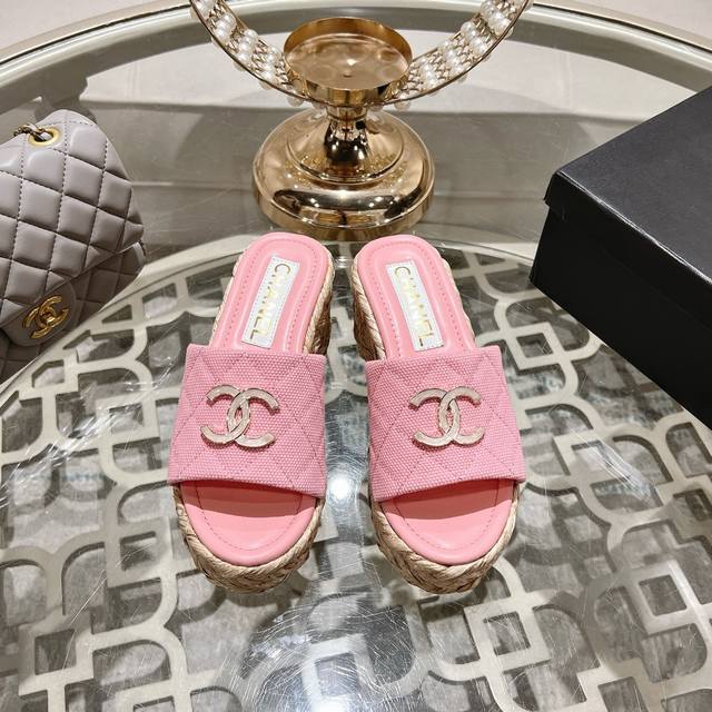 Top versionChane* 2025Ss Chanel spring and summer new hot thick-soled casual sli