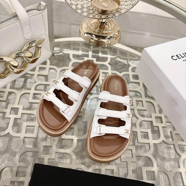Celine summer exclusive Arc de Triomphe series thick-soled slippers and beach sh