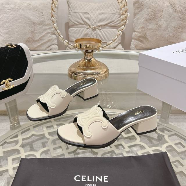 2025Ss Spring and Summer Ceiine hot-selling Arc de Triomphe Logo sandals are ful