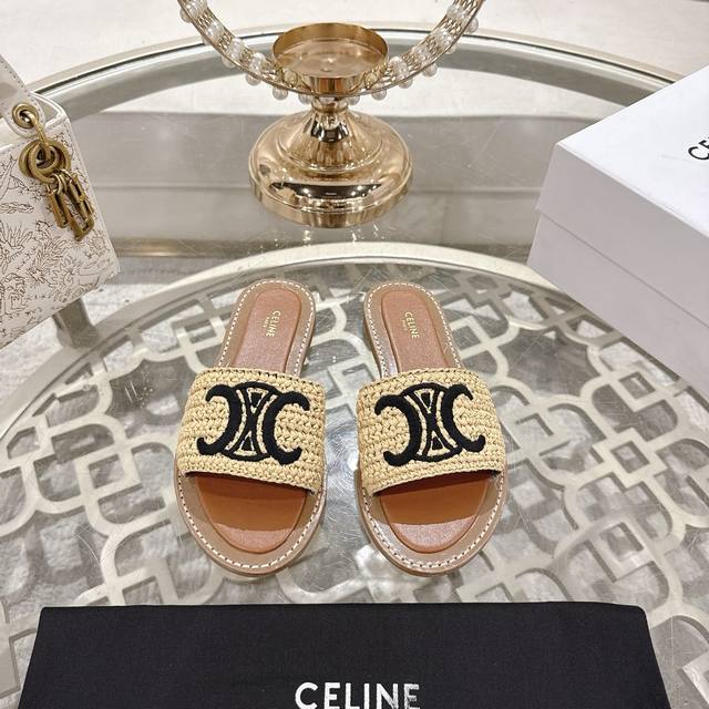 2025 Spring and Summer Ceiine popular Arc de Triomphe Logo sandals DDD. A high-e