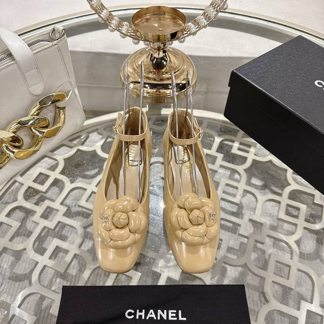 Chan*L 2025P New style square toe flat shoes for early spring High version lace-
