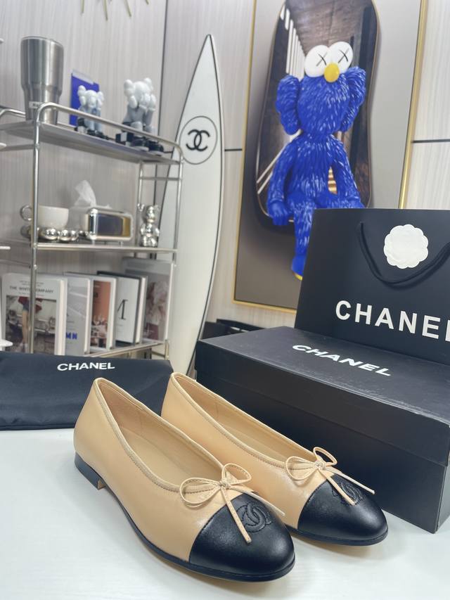 Direct sales women's shoes factory P Chanel classic color matching ballet shoes