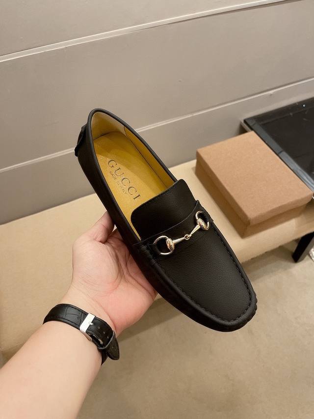 Brand Gucci, Gucci official flagship store high-end toe slip-on shoes ~ Four sea