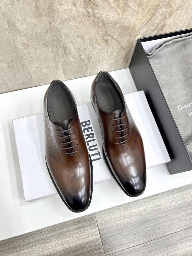 Berlut* New men's hand-brushed formal leather shoes from Berlut are shipped. Sel