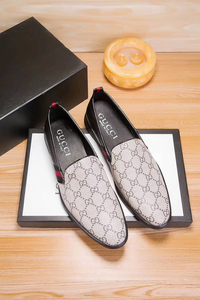 Gucci official men's casual slip-on business leather shoes, the official latest