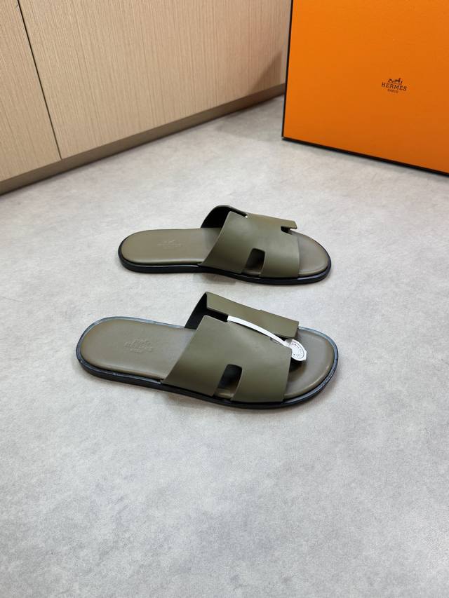 Hermes -High-end quality original casual sandals -Upper: Nappa calfskin, forged