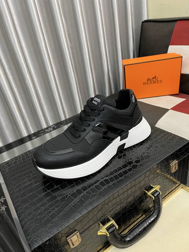 Factory Price Pp: Hermes Hugo thick-soled casual men's sneakers, this pair of s