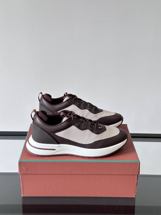 Loro Piana niche classic jogging shoes, men's lace-up casual shoes, sports shoes