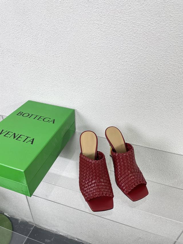 Hand-woven Bv Knot series metal heel slippers high heels single product ~