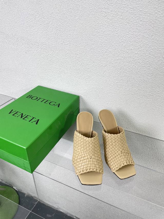 Hand-woven Bv Knot series metal heel slippers high heels single product ~