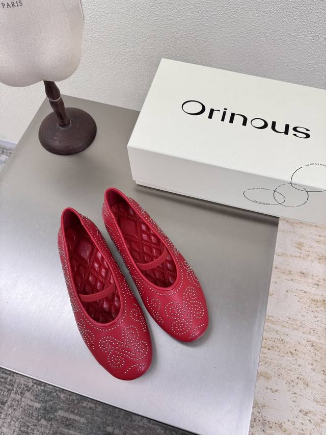 Orinous Exquisite rivet pattern flat shoes Elegant and playful exquisite pattern