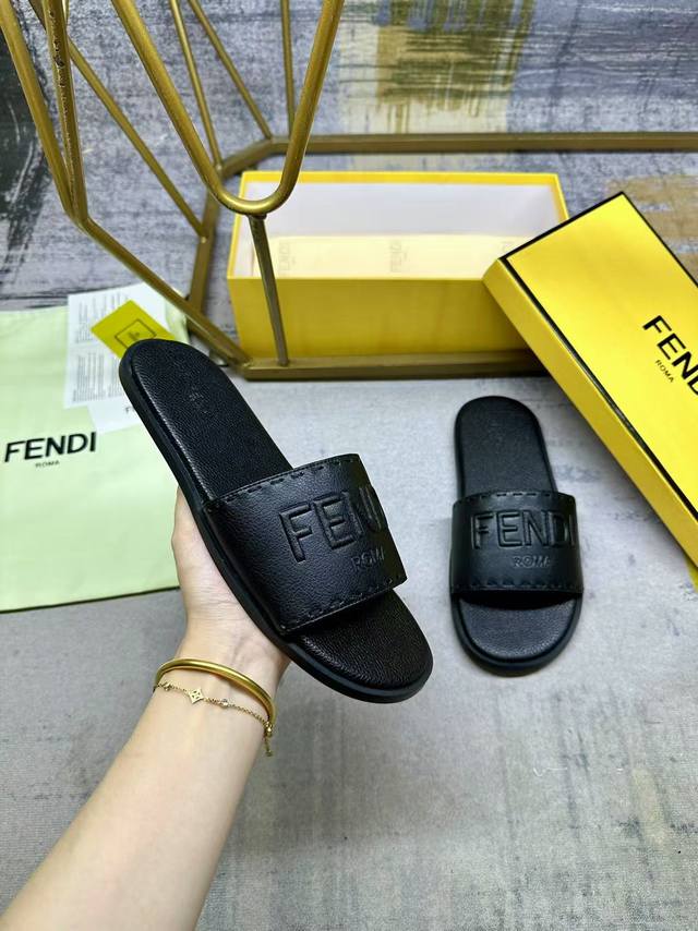 Factory P price women's shoes sports original Fendi latest hit wide strap flat