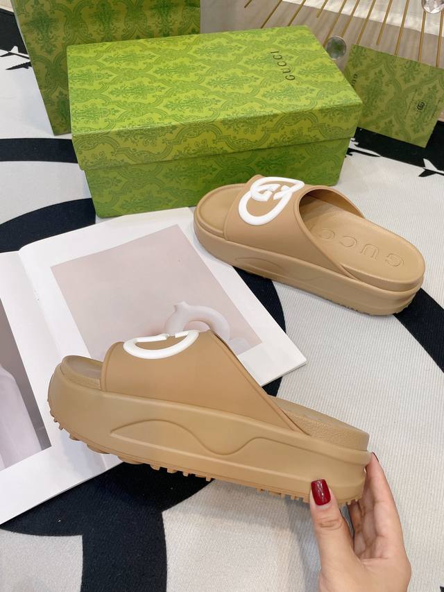 Real price Gucci spring and summer latest hot-selling sandals platform thick-so