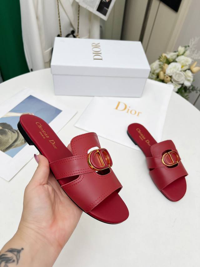 Dior Spring and Summer new 6 colors optional size 35-42 rubber sole genuine leat