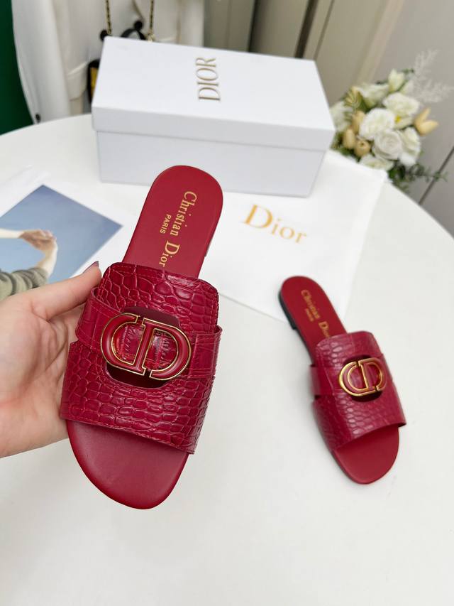 Dior Spring and Summer new 6 colors optional size 35-42 rubber sole genuine leat