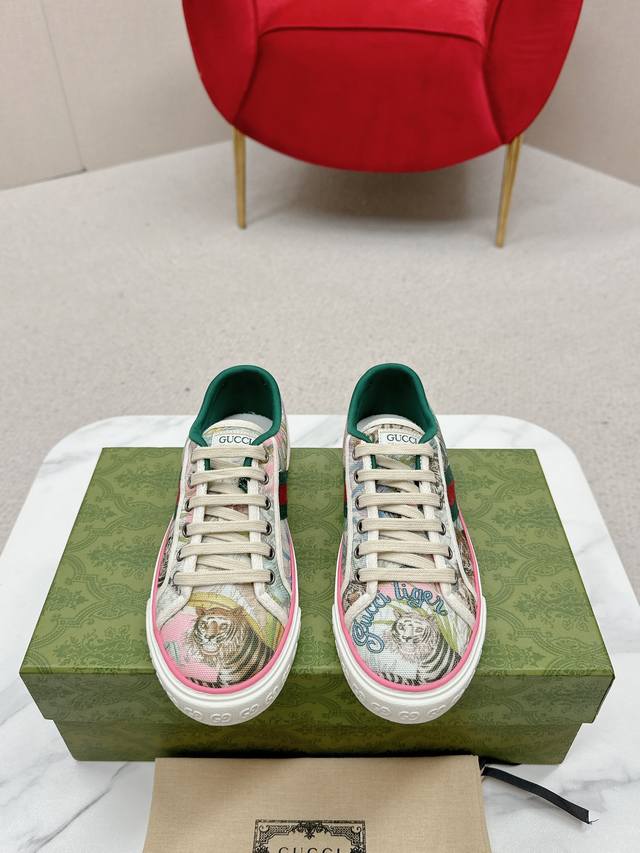 Newly upgraded Arrival Gucc* Tennis 1977 classic series canvas shoes Hot recomm