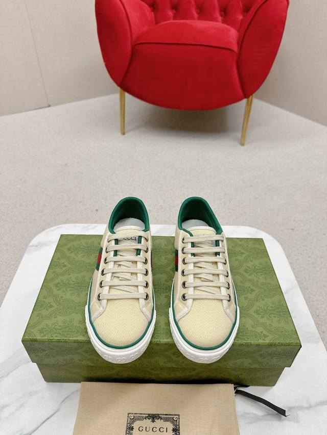Newly upgraded Arrival Gucc* Tennis 1977 classic series canvas shoes Hot recomm