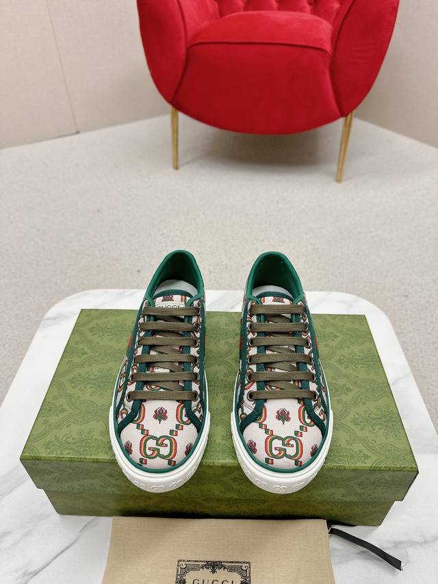 Newly upgraded Arrival Gucc* Tennis 1977 classic series canvas shoes Hot recomm