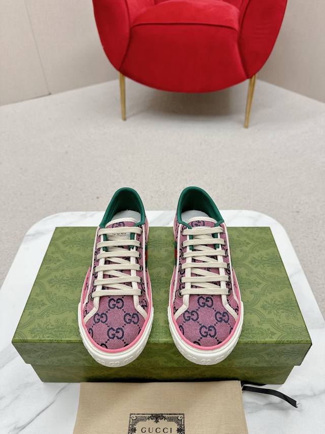 Newly upgraded Arrival Gucc* Tennis 1977 classic series canvas shoes Hot recomm
