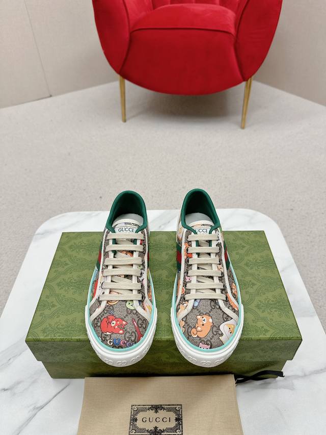 Newly upgraded Arrival Gucc* Tennis 1977 classic series canvas shoes Hot recomm