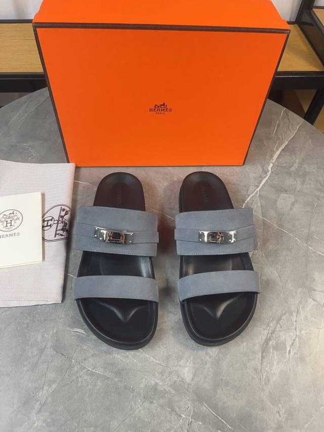 H classic couple belt buckle slippers Hermes Spring and Summer Sandals Series! T