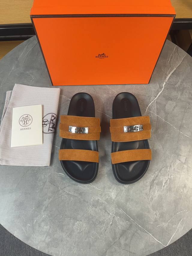 H classic couple belt buckle slippers Hermes Spring and Summer Sandals Series! T