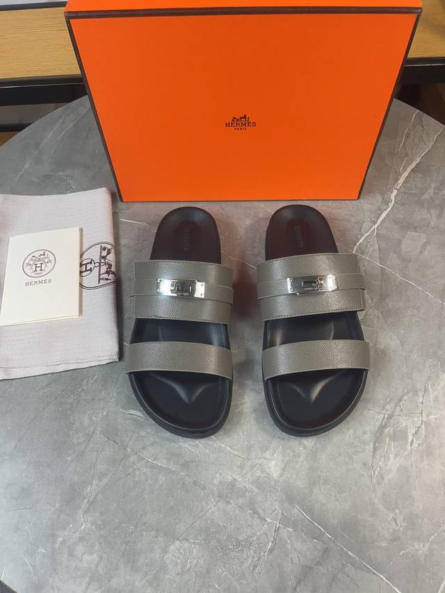 H classic couple belt buckle slippers Hermes Spring and Summer Sandals Series! T