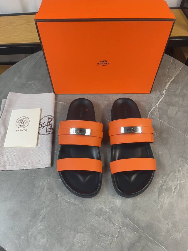 H classic couple belt buckle slippers Hermes Spring and Summer Sandals Series! T