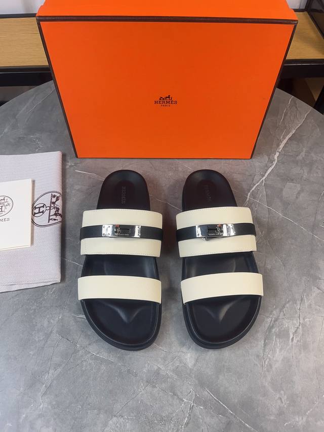 H classic couple belt buckle slippers Hermes Spring and Summer Sandals Series! T