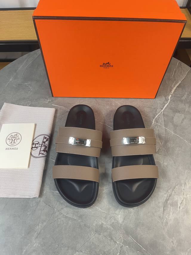 H classic couple belt buckle slippers Hermes Spring and Summer Sandals Series! T