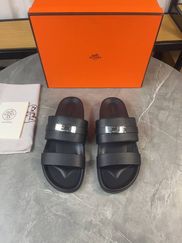 H classic couple belt buckle slippers Hermes Spring and Summer Sandals Series! T