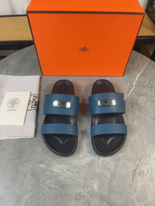 H classic couple belt buckle slippers Hermes Spring and Summer Sandals Series! T