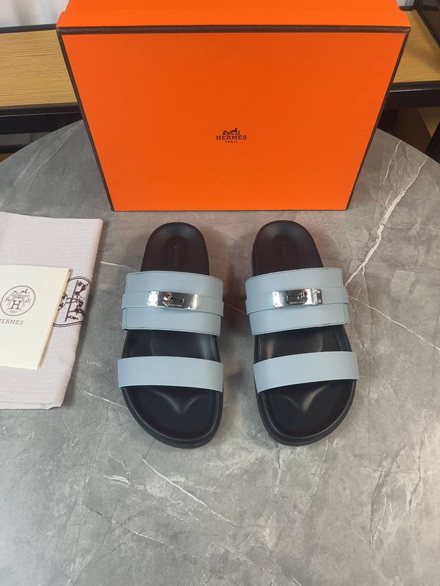 H classic couple belt buckle slippers Hermes Spring and Summer Sandals Series! T
