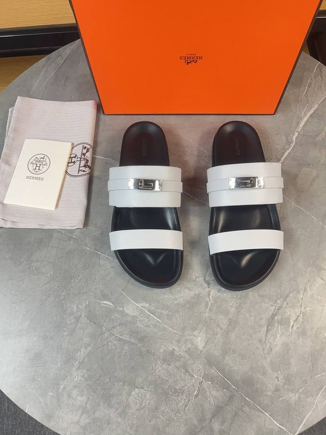 H classic couple belt buckle slippers Hermes Spring and Summer Sandals Series! T