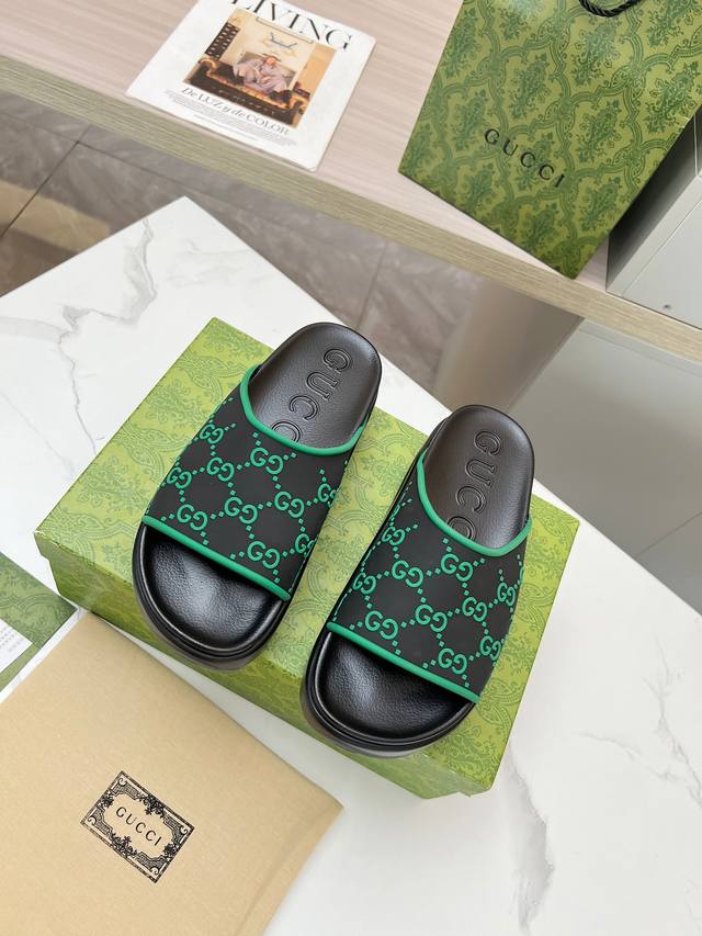 Gucci counter new limited edition top counter Gucci ice cream thick-soled slippe