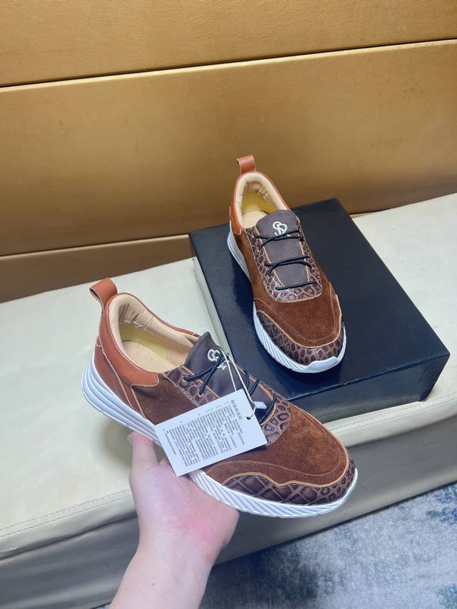 New Brunello Cucinelli Spring and Summer Lace-up Casual Sports Men's Shoes Bc W
