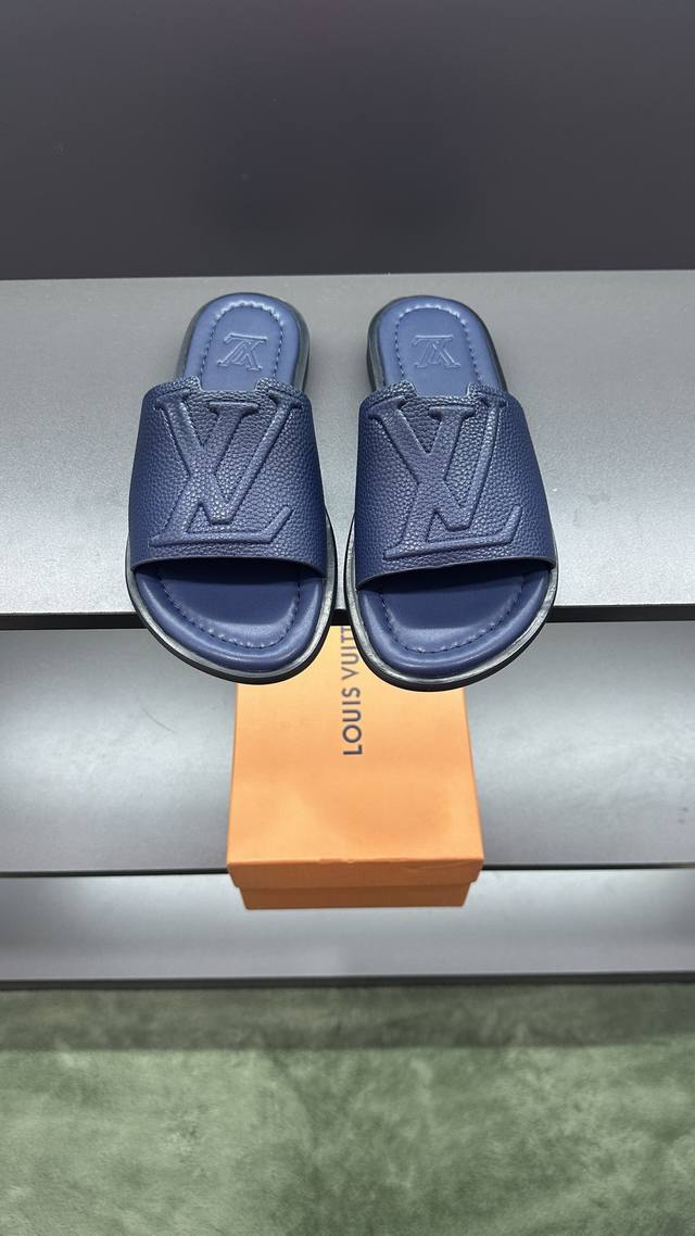 Top purchasing Lv men's spring and summer slippers counter synchronization uppe