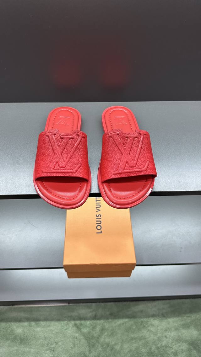 Top purchasing Lv men's spring and summer slippers counter synchronization uppe