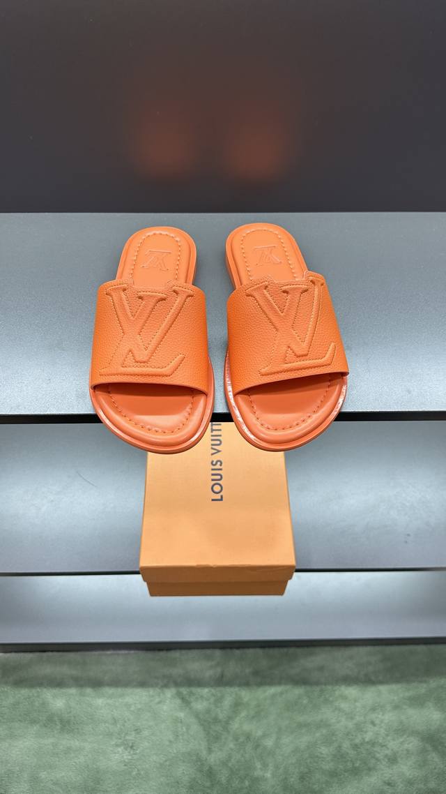 Top purchasing Lv men's spring and summer slippers counter synchronization uppe