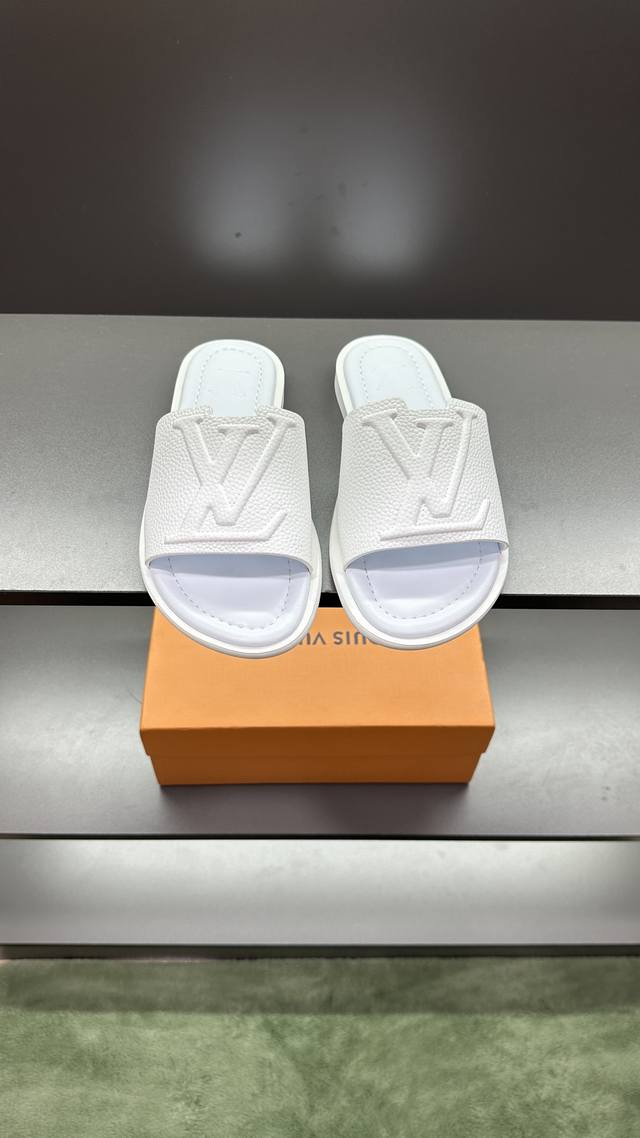 Top purchasing Lv men's spring and summer slippers counter synchronization uppe