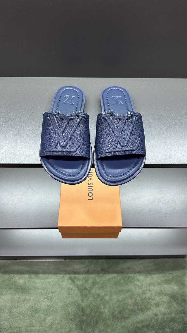 Top purchasing Lv men's spring and summer slippers counter synchronization uppe